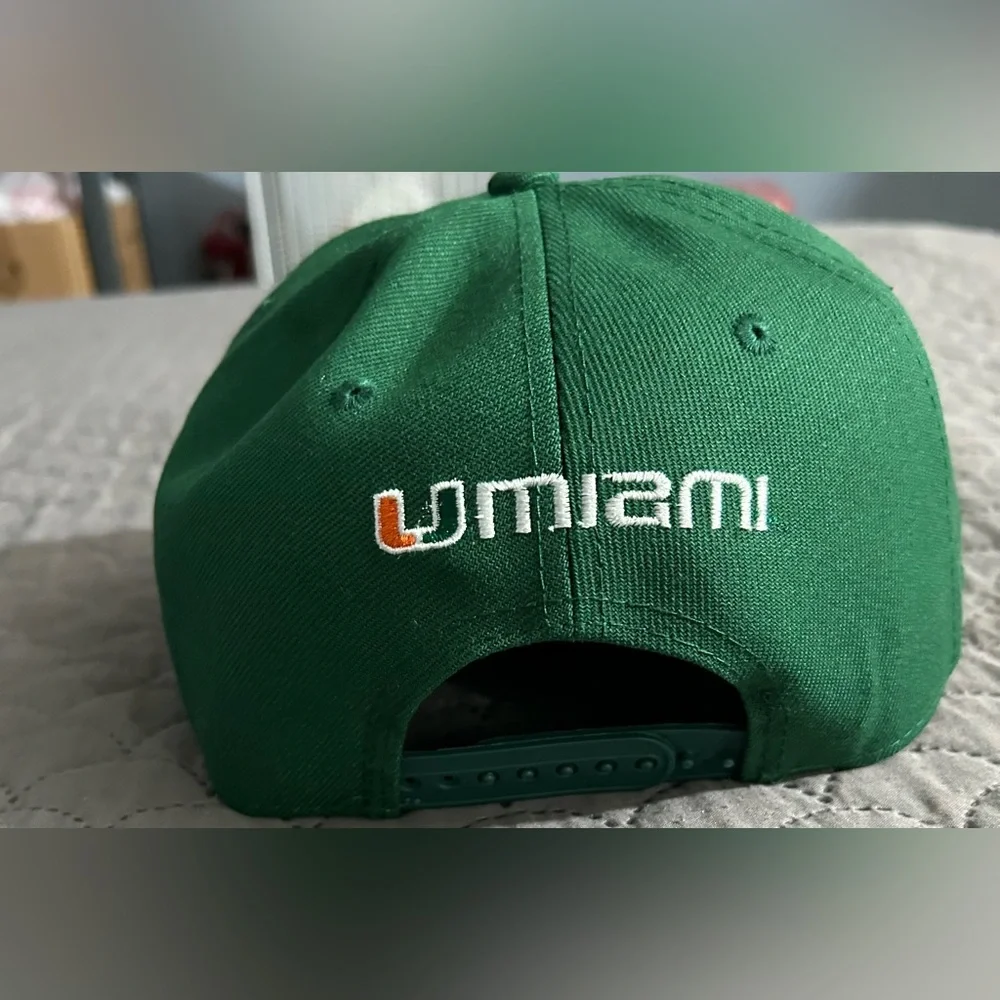 πUM Green Snapback Cap with Orange and Green Logo - Picture 3 of 4